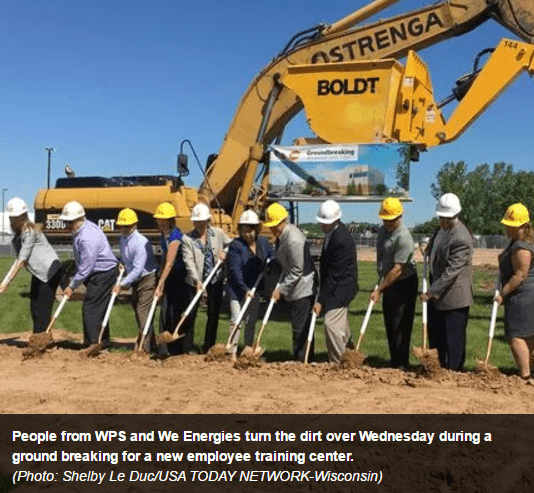 Wisconsin Public Service and We Energies at groundbreaking ceremony for new employee training center