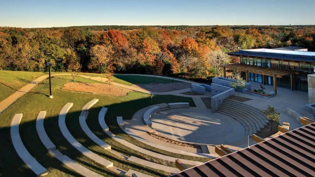 Outdoor amphitheater and community center