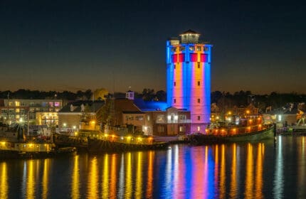 Door County Maritime Museum - Jim Kress Tower - Lit at Night