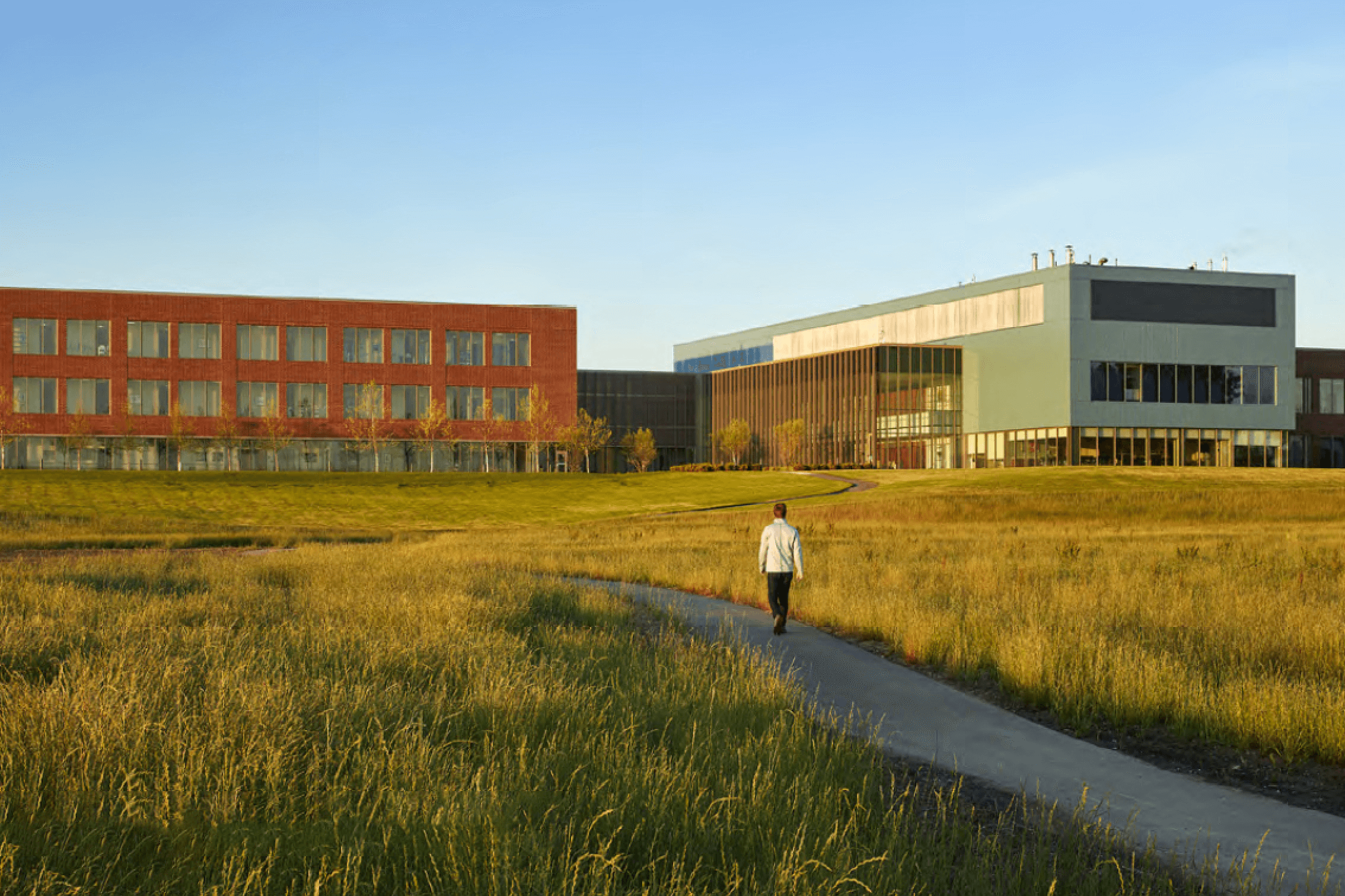 Advocate Aurora - Aurora Health Center - Pleasant Prairie - Walking Path in Foreground with Buildings on Site in Background