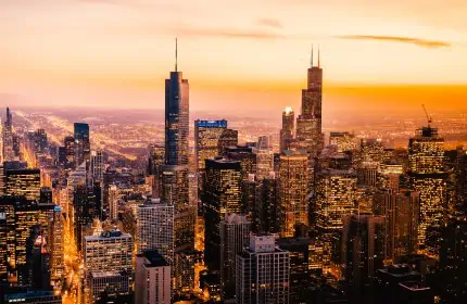 Aerial View of Chicago Skyline