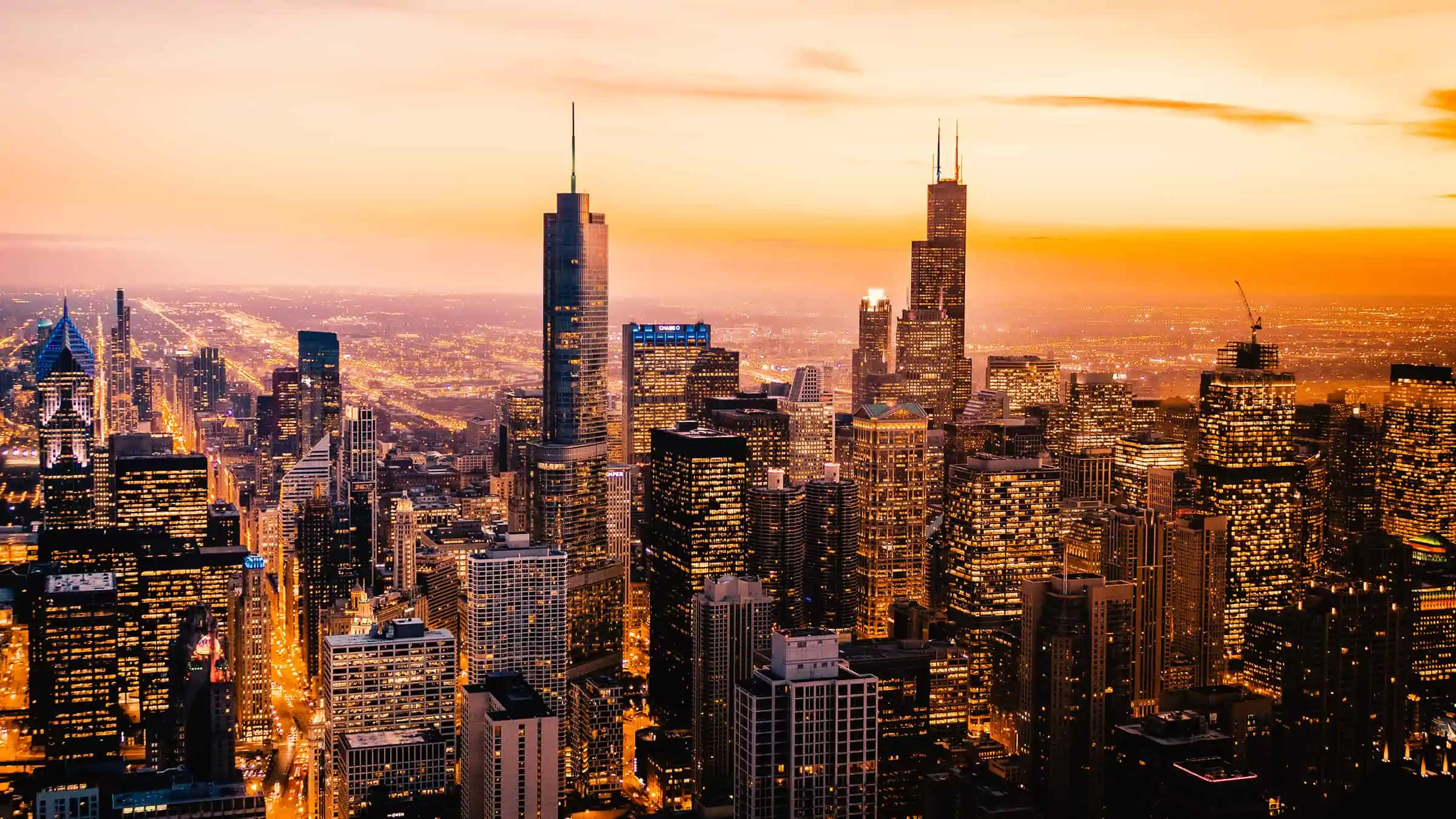 Aerial View of Chicago Skyline