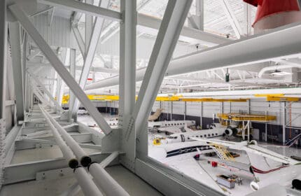 Manufacturing Construction Project - Interior view of Gulfstream Aerospace Hangar