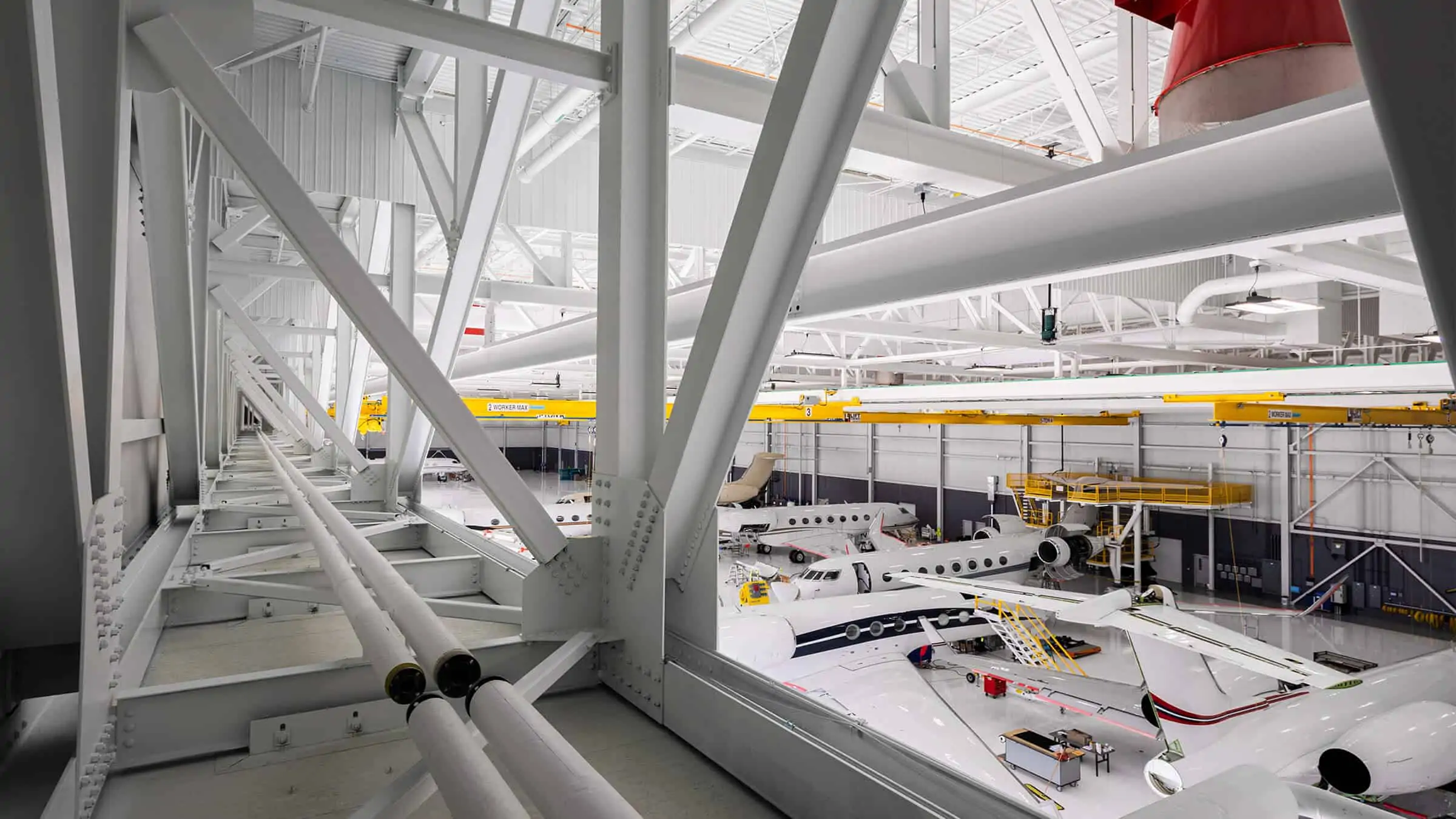 Manufacturing Construction Project - Interior view of Gulfstream Aerospace Hangar
