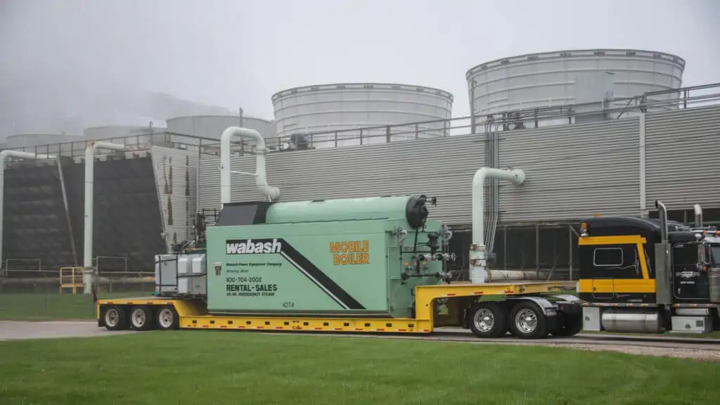 mobile boiler on semi trailer