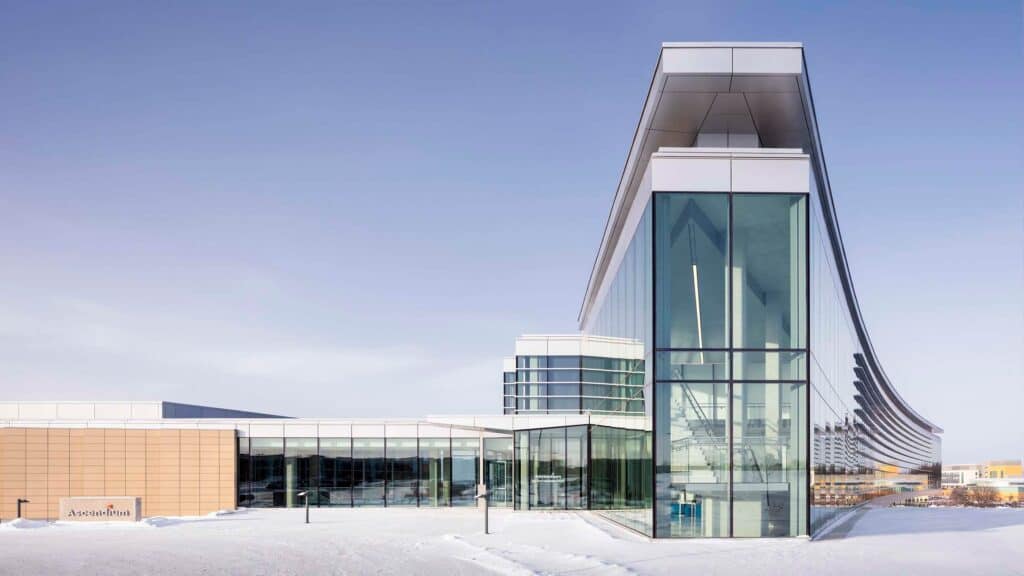 Sleek Design of Glass Building