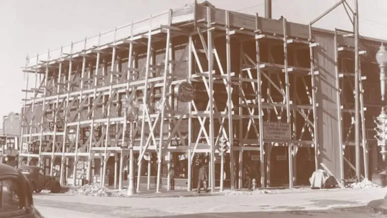 Historic photo of wooden building structure