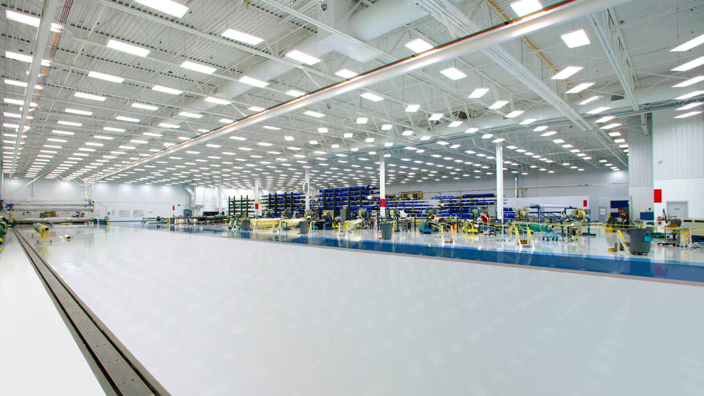 Albany International Engineered Fabrics Facility Interior w/ Elevated Ceilings