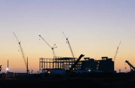 Alliant Energy - Marshalltown Generating Station Site under Construction at Dusk