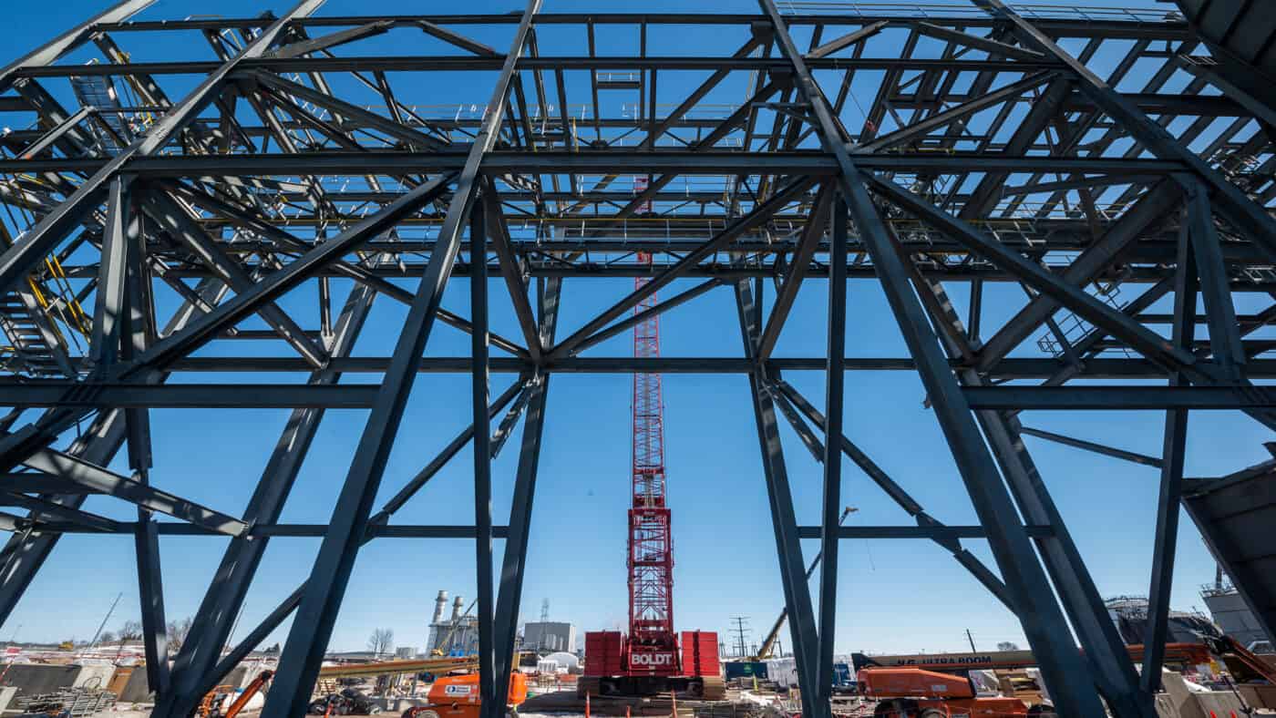 Alliant Energy - West Riverside Construction Site with Center Crane