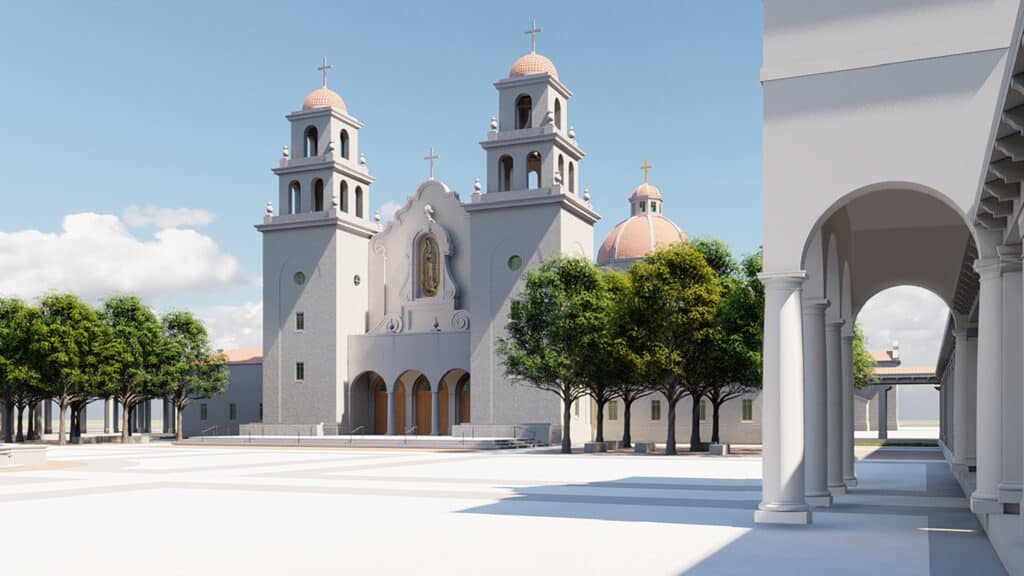 Blessed Stanley Rother Shrine Rendering with Plaza