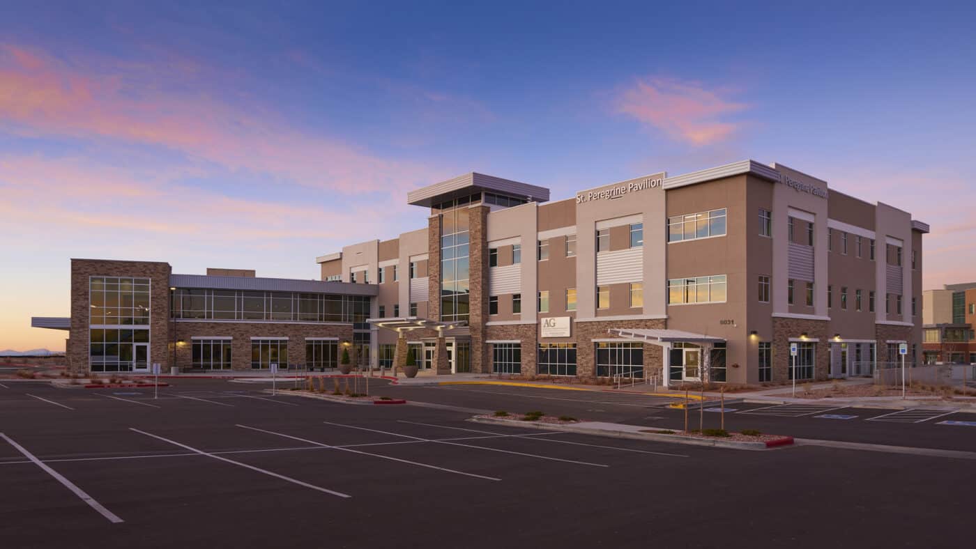 Centura Health - St. Peregrine Pavilion Cancer Center - Exterior with Parking