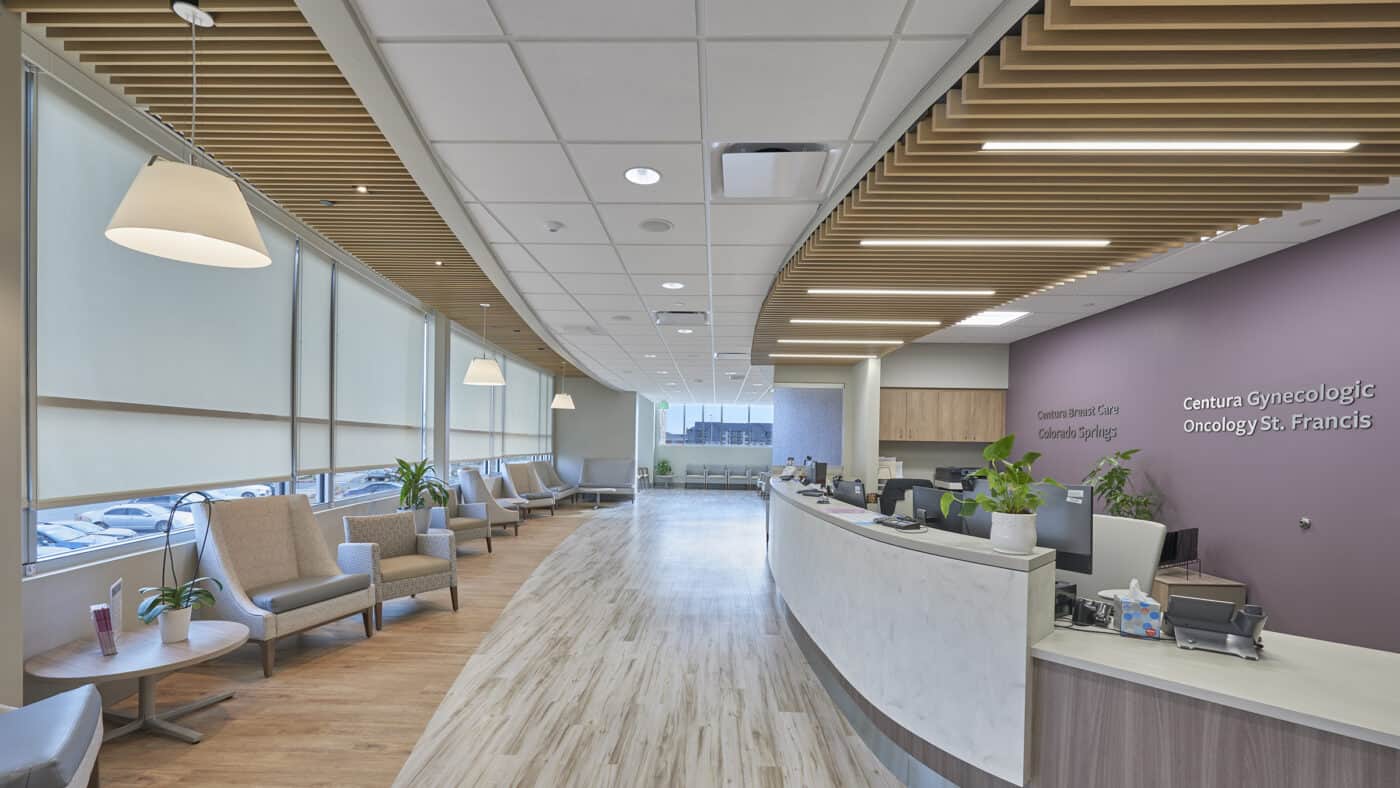 Centura Health - St. Peregrine Pavilion Cancer Center Corridor, Seating and Desk