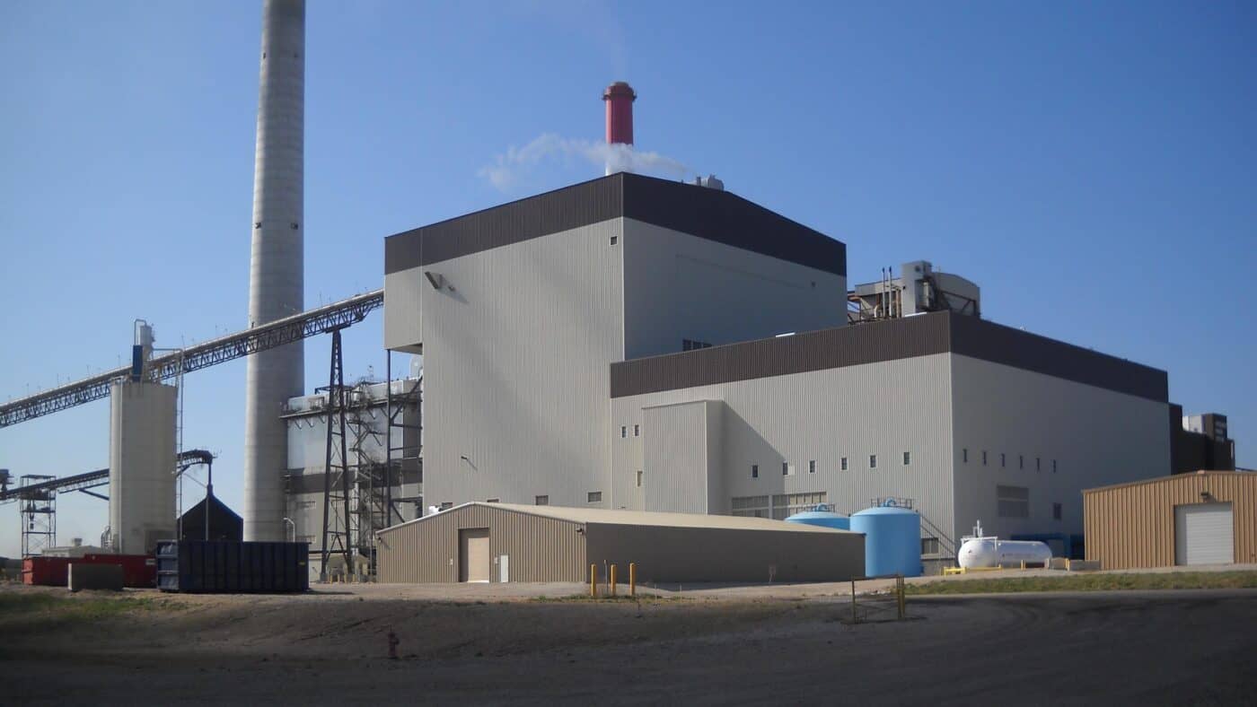 City Utilities of Springfield - Southwest Generating Station Unit 2 - Exterior View of Station, Storage, Elevator, Stack