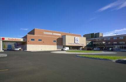 Community Memorial Hospital Exterior Entrance with Circle Drive and Parking