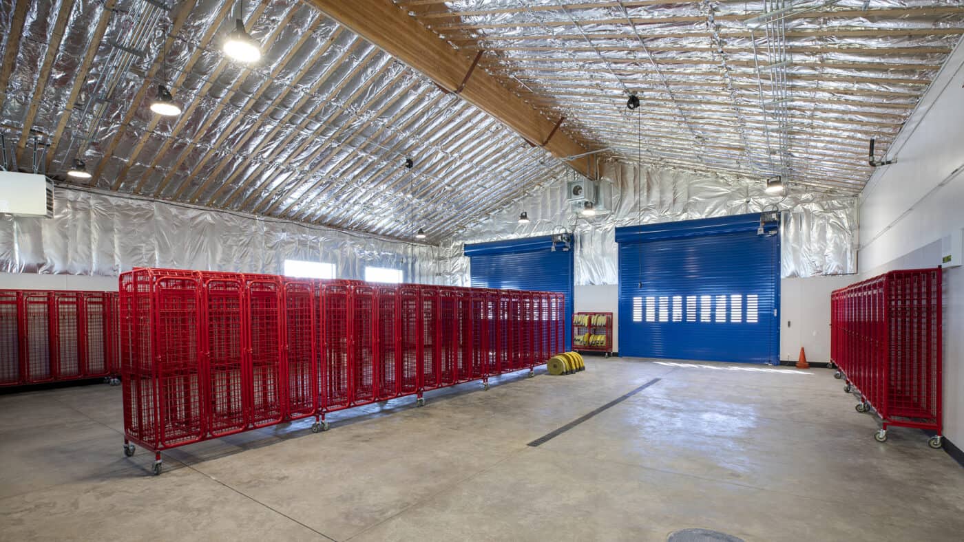 Elk Grove Unified School District Valley High School Fire Academy Interior Looking at Overhead Doors