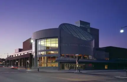 Fox Cities Performing Arts Center Exterior at Dusk