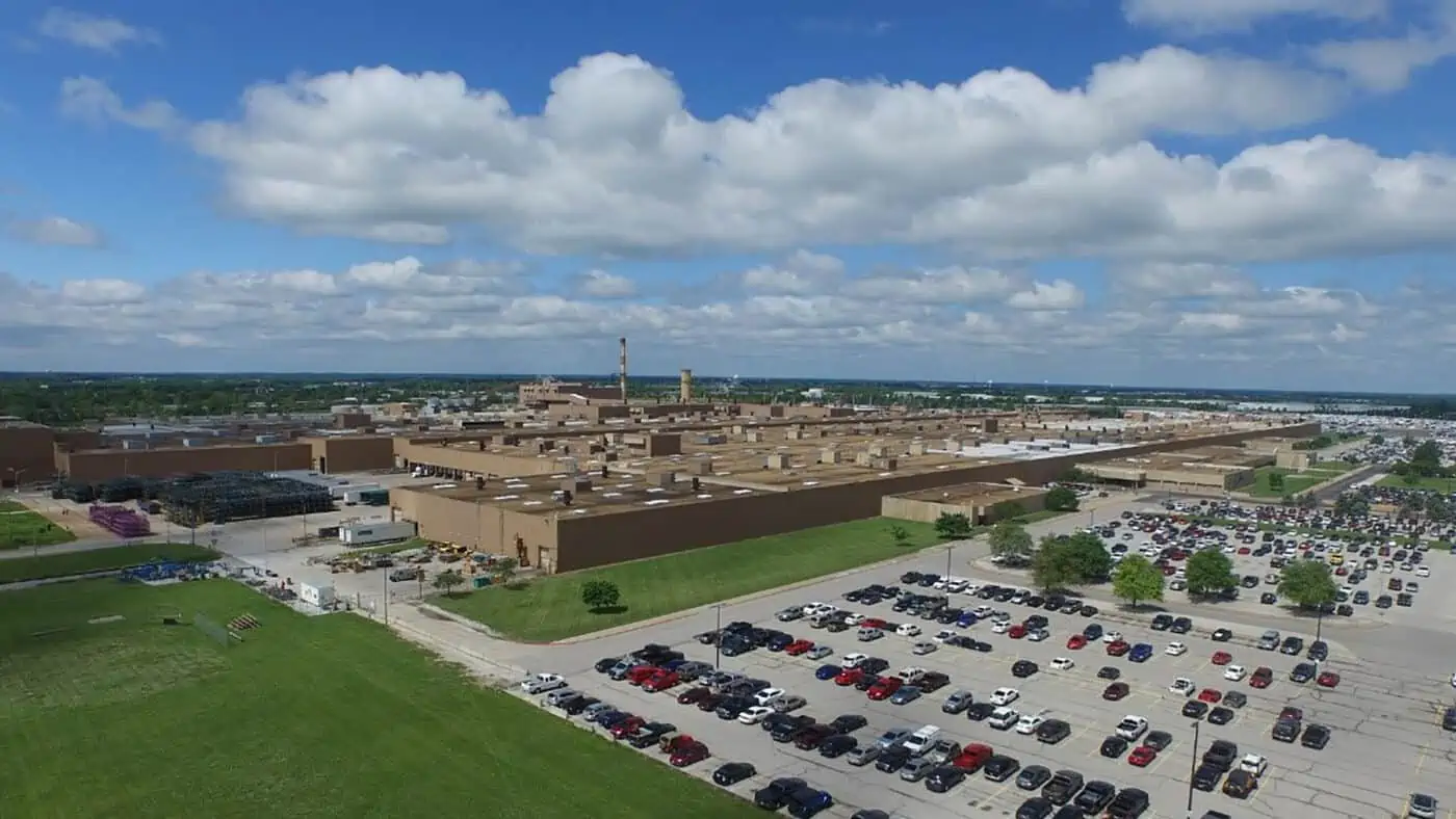 General Motors Wentzville Body Shop Aerial of Site with Parking