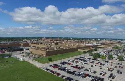 General Motors Wentzville Body Shop Aerial of Site with Parking