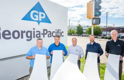 Georgia-Pacific Exterior Sign with Team Leaders Showcasing Converting Programs Product