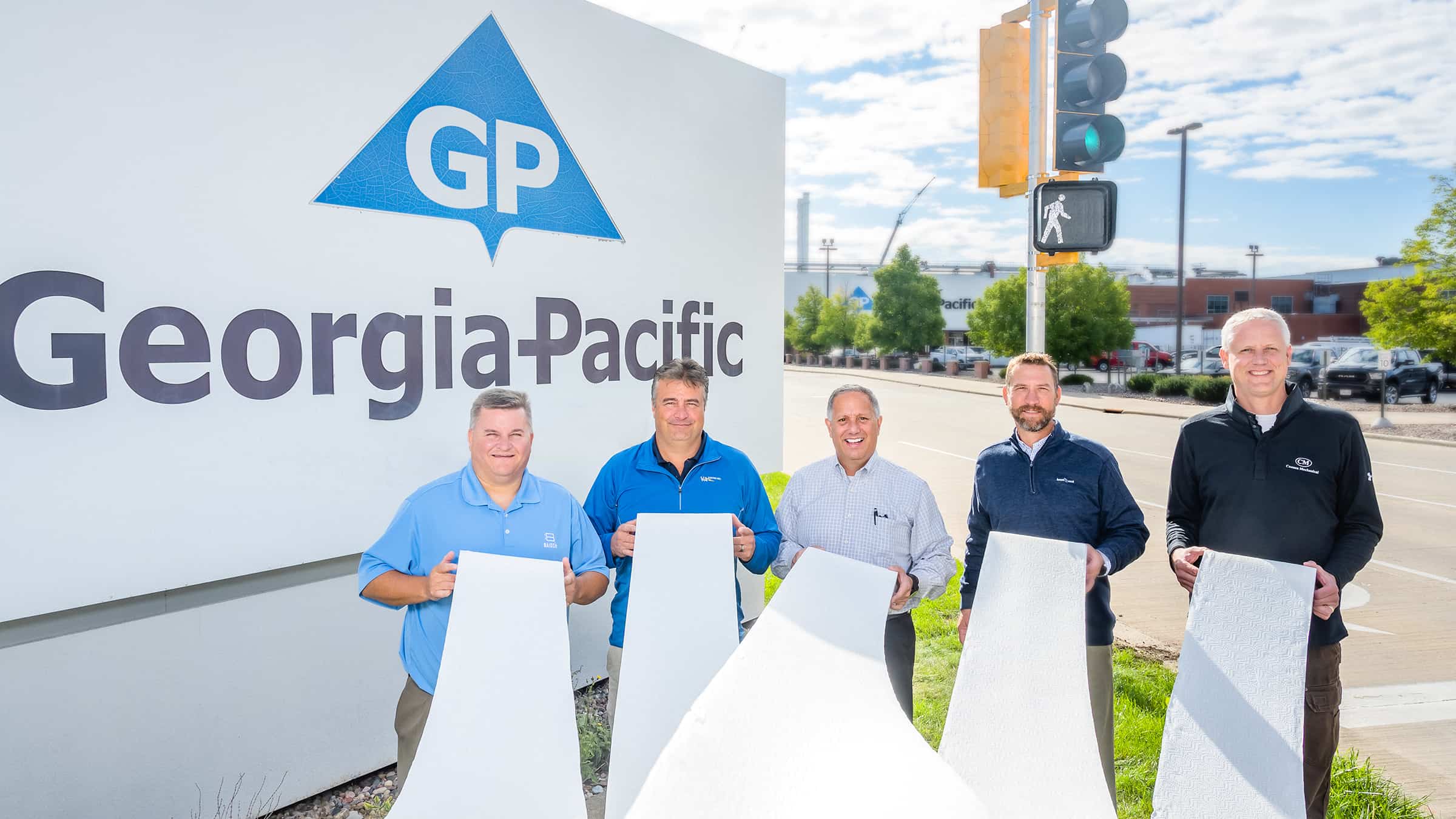 Georgia-Pacific Exterior Sign with Team Leaders Showcasing Converting Programs Product