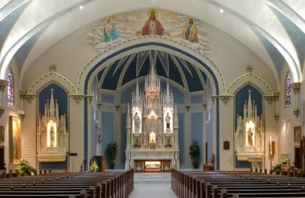 Good Shepherd Parish Catholic Church - Interior with View of Altar and Side Altars