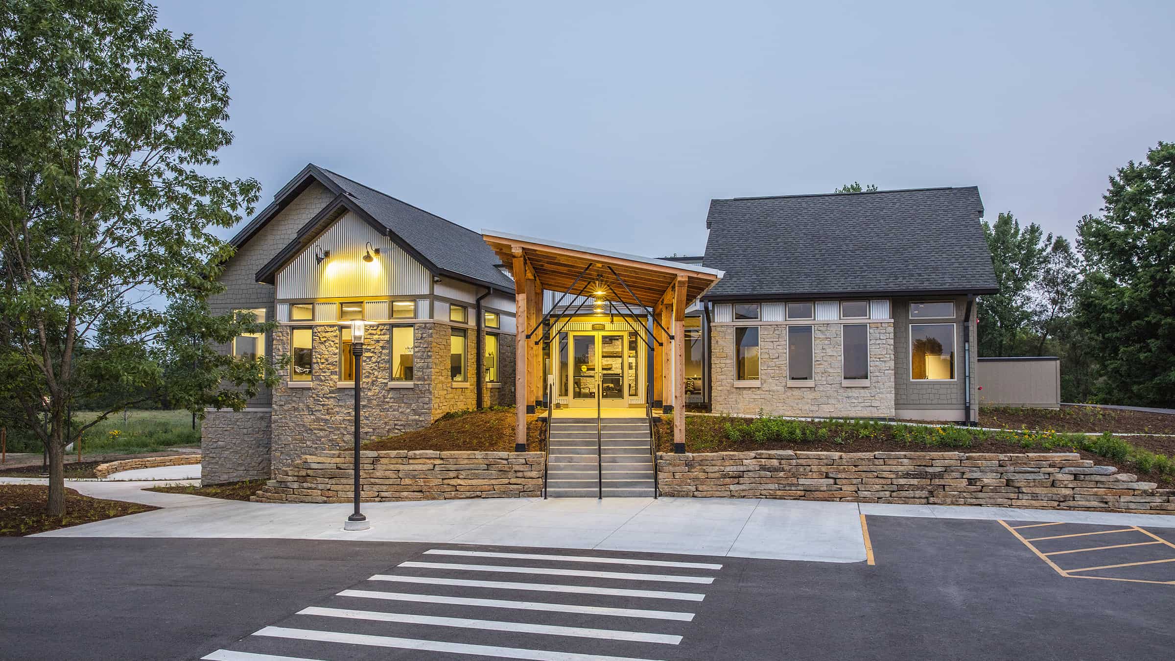 Gordon Bubolz Nature Preserve - Exterior Lit at Dusk