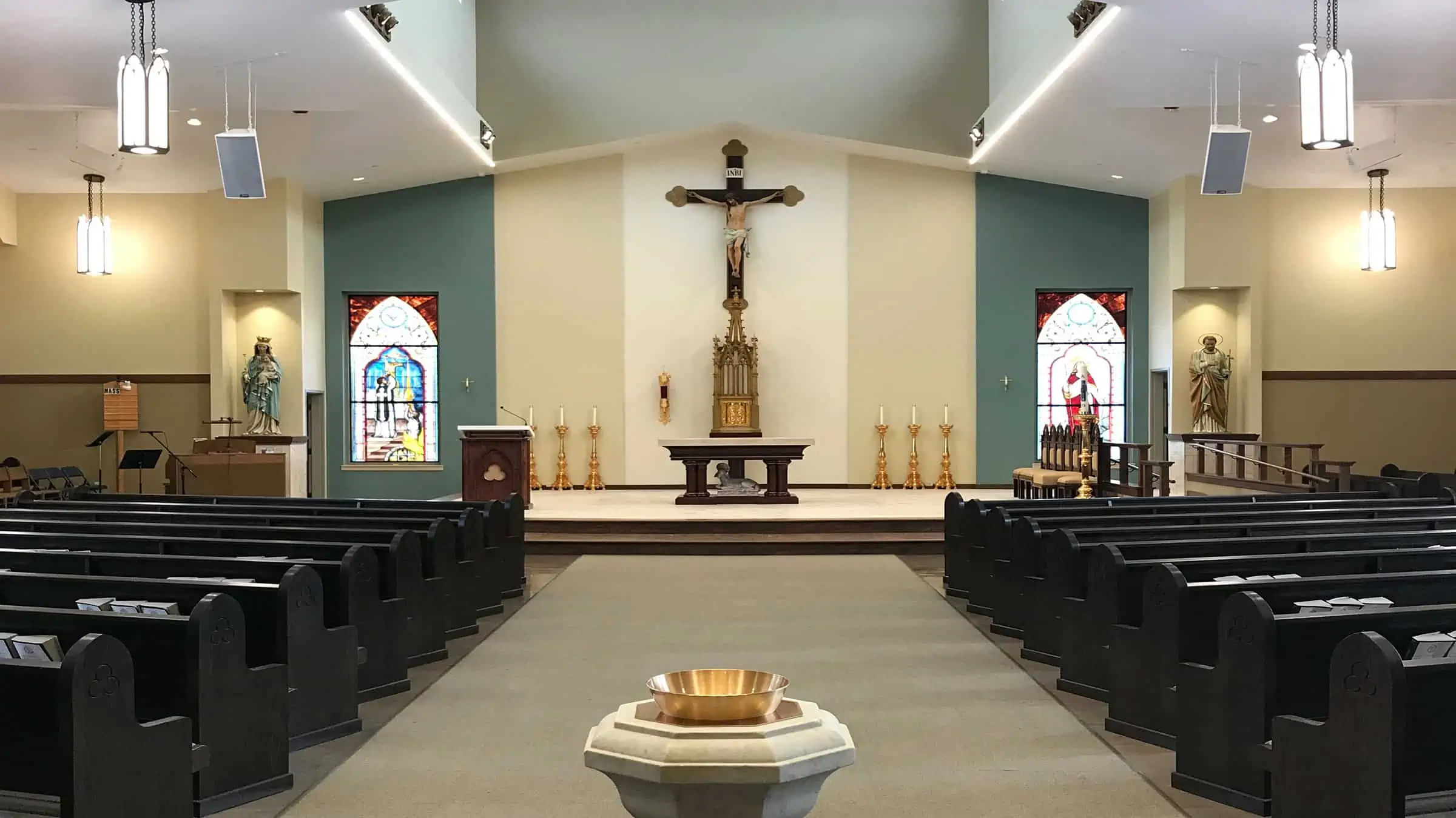 Holy Trinity Catholic Church Interior View of Altar and Seating