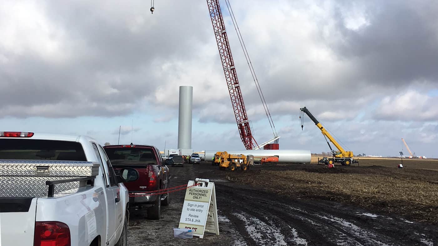 Invenergy Wind - Bishop Hill III Wind Farm Construction Site with Crane
