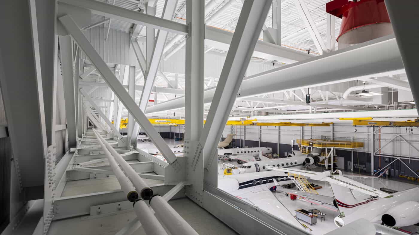 Gulfstream Aerospace - Maintenance and Engineering Center - Interior View of Hangar