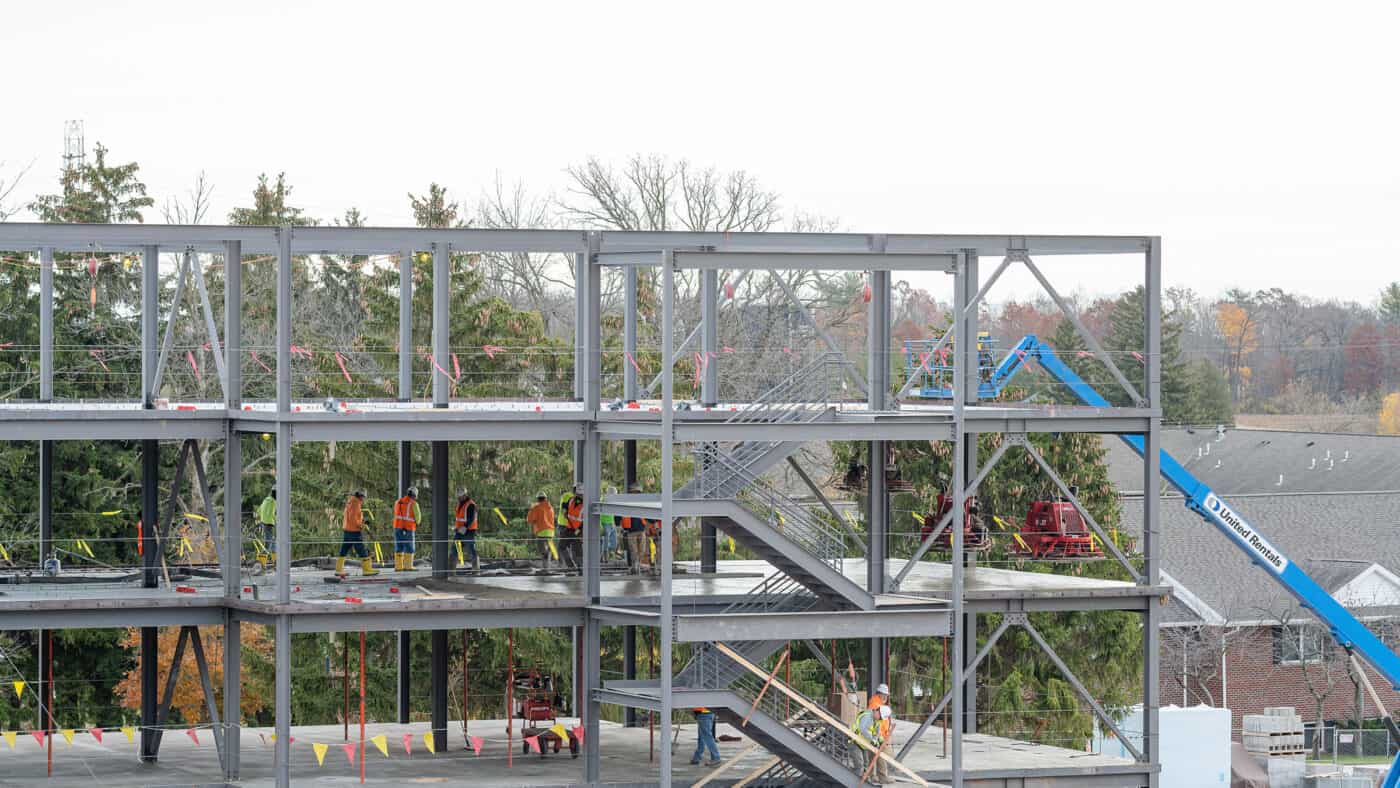 Lakeland University Residence Halls Construction - Steel Framework