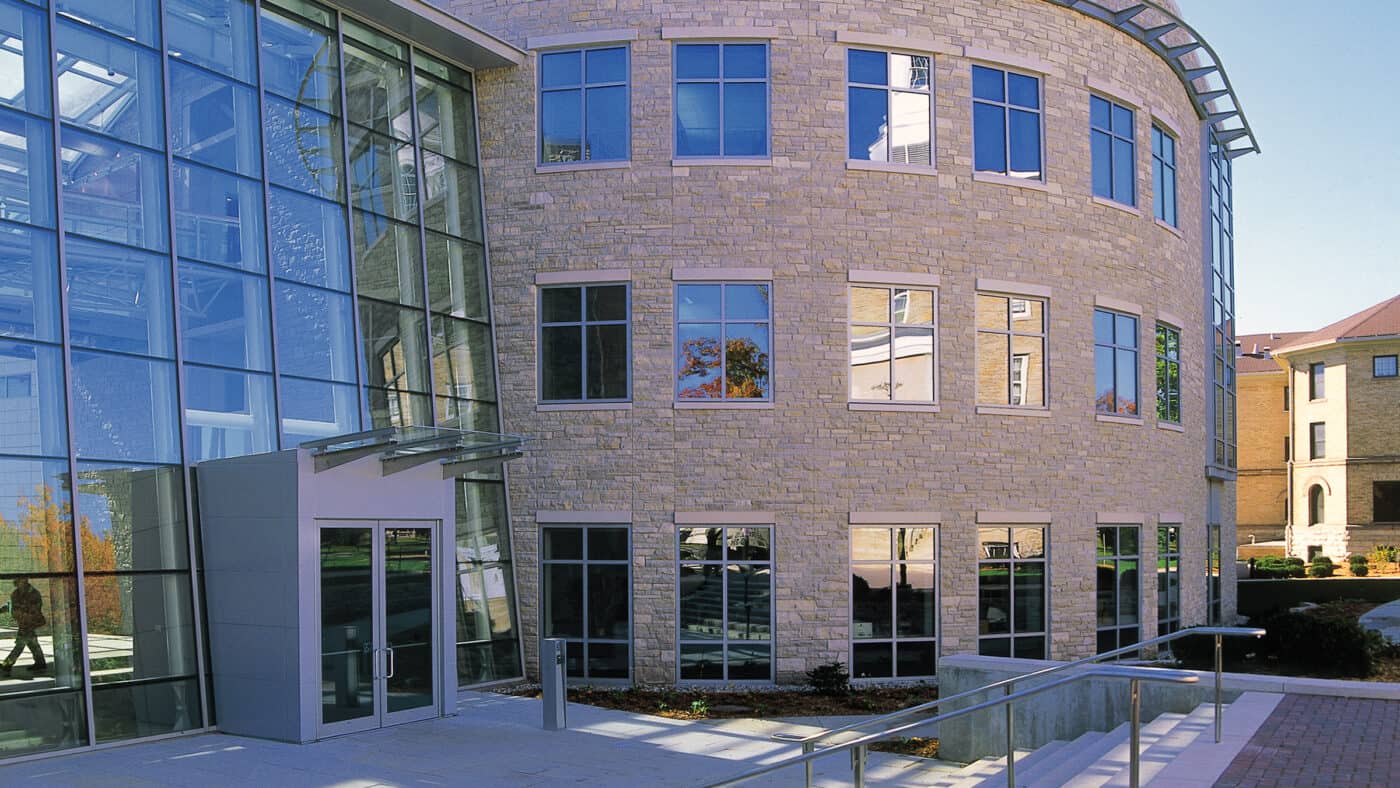 Lawrence University - Steitz Science Hall Exterior Entrance with View of Stonework