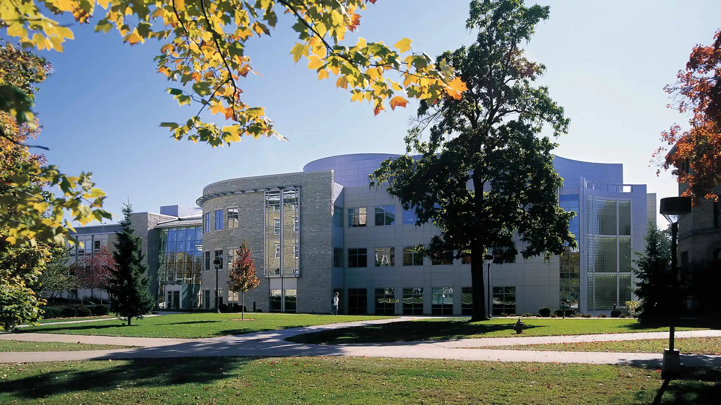 Lawrence University - Steitz Science Hall Building Exterior on Site with Sidewalks