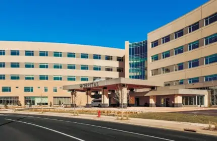 Mayo Clinic Health System - Eau Claire Bed Towers Exterior View of Building Wings with Circle Drive
