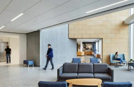 Mayo Clinic Health System - Mankato Hospital Interior Lobby with Seating