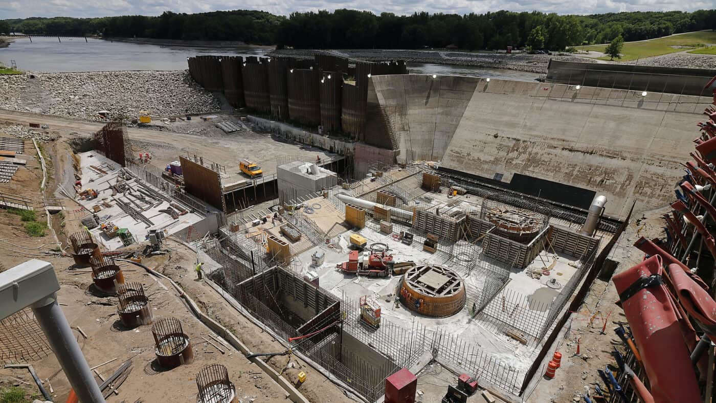 Missouri River Energy Services - Red Rock Hydroelectric Plant Construction View from Above