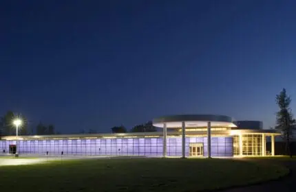 Oldenburg Group - Technology Center Building Exterior Lit at Night