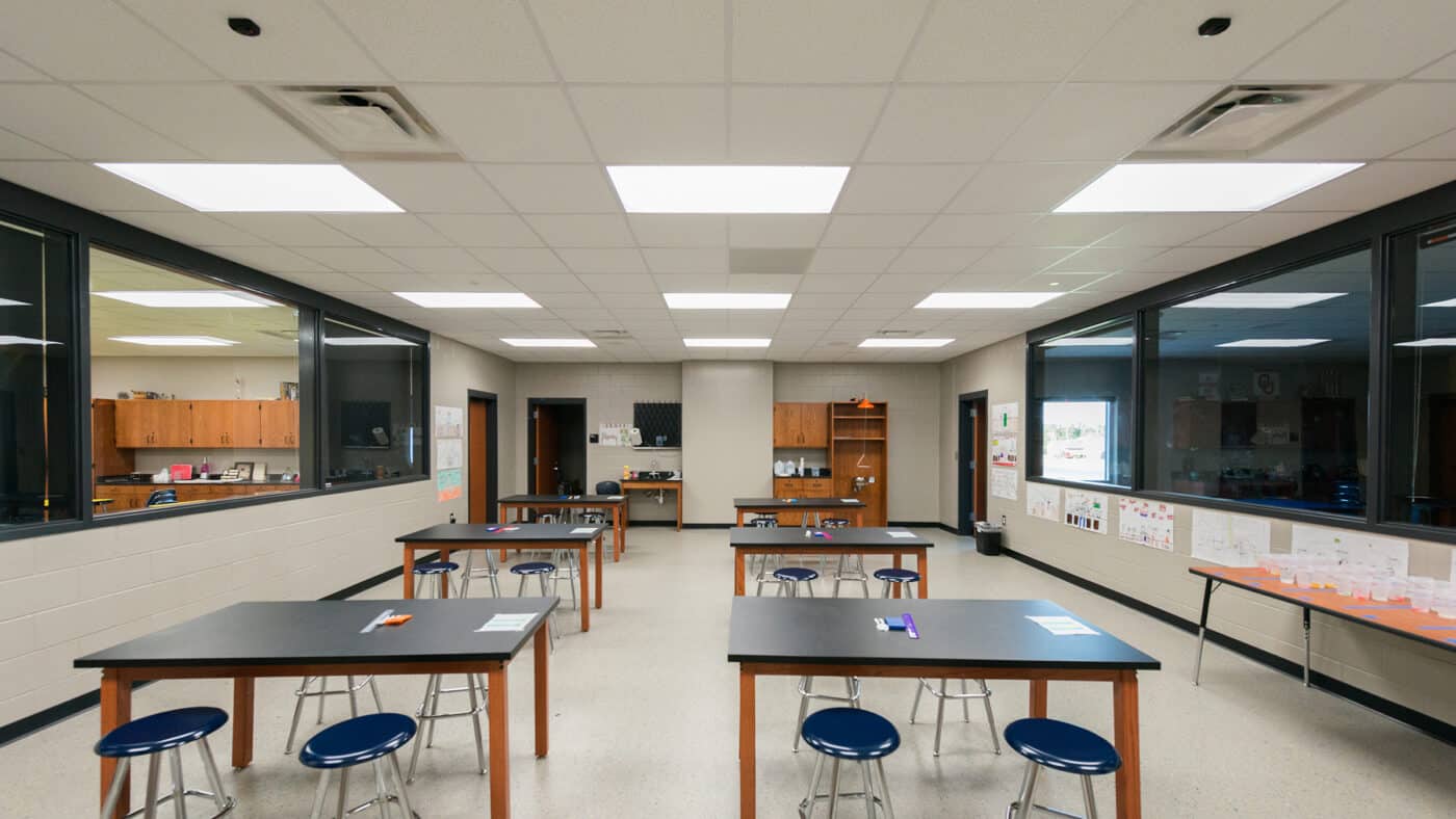 Piedmont Public Schools - Piedmont Intermediate Center Classroom with Tables and Stools