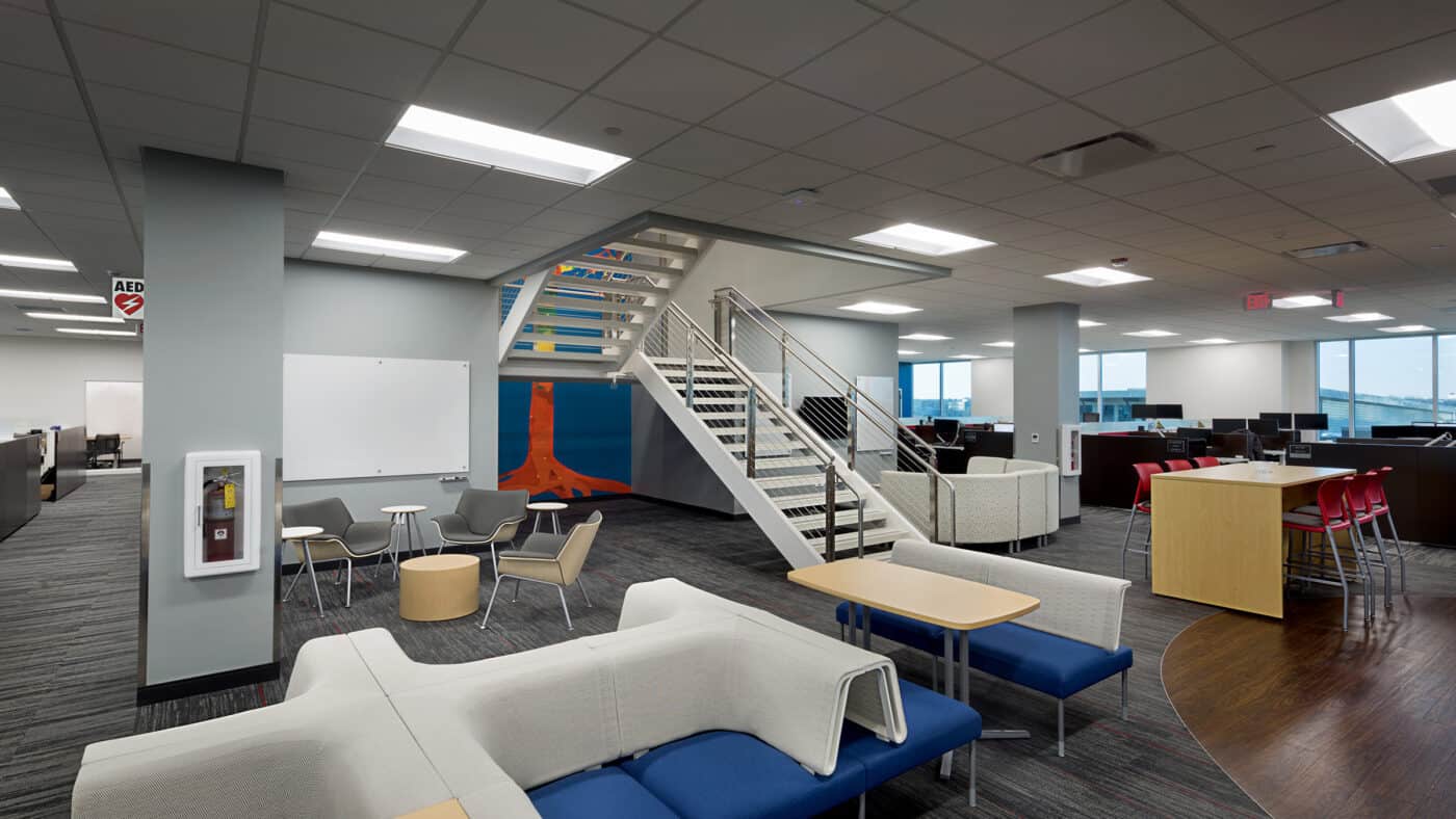 Plexus - Neenah Design Center Stairwell and Seating Area