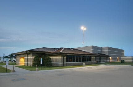 Pontotoc County Criminal Justice Center Exterior at Dusk
