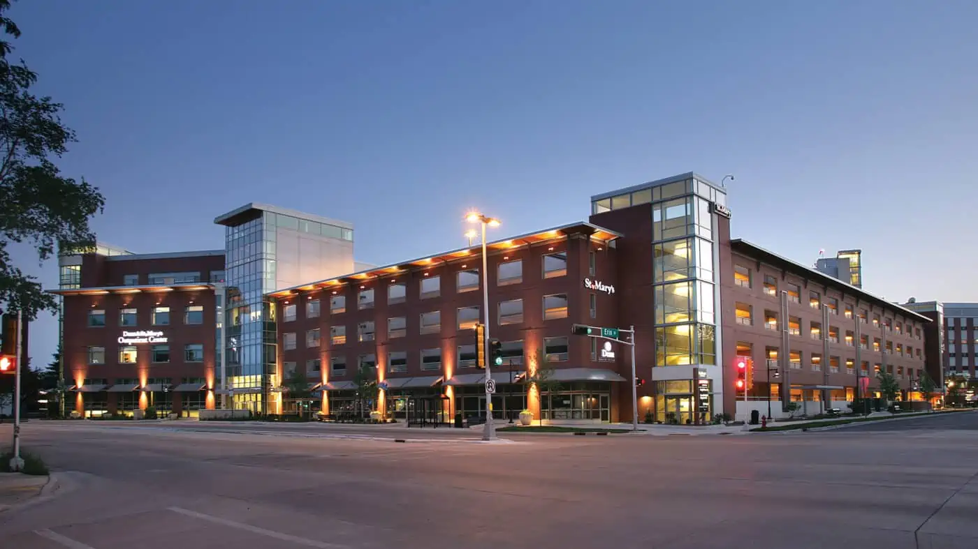 SSM Health - St. Mary's Hospital Campus - Outpatient Center at Desk with Street in Foreground