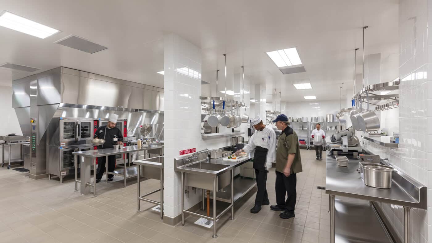 Sutter Health - CPMC Van Ness Campus Kitchen with Chef and Kitchen Staff Inside