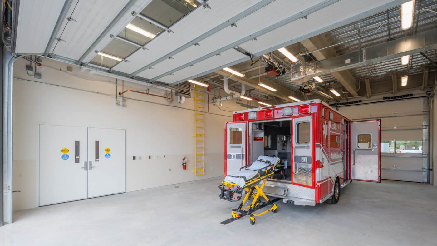 ThedaCare Medical Center - Berlin - Emergency Department Ambulance Bay with Overhead Door Open