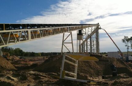 US Silica Frac Sand Mine - Exterior View of Conveyor System Construction