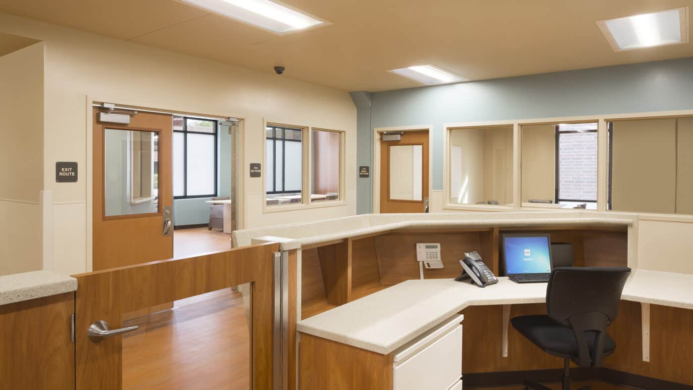 Universal Health Systems - Sierra Vista Hospital - Interior View of Staff Desk and Corridor