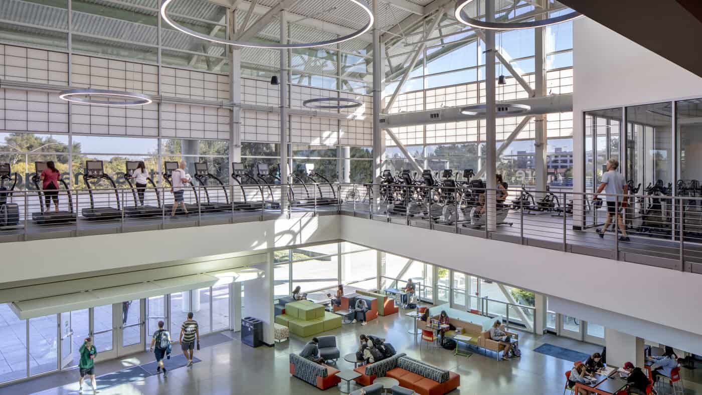 University of California - Davis - Activities and Recreation Center View of First Floor from Fitness Center on Mezzanine