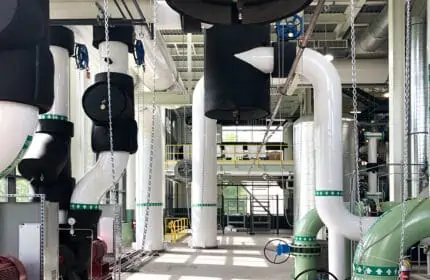 Central Utility Plant at University of Notre Dame - Interior View of Piping