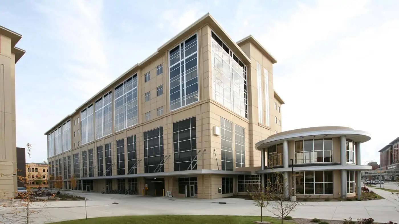 University of Wisconsin - Madison - Newell Smith Residence Hall Exterior View of Building at Angle View