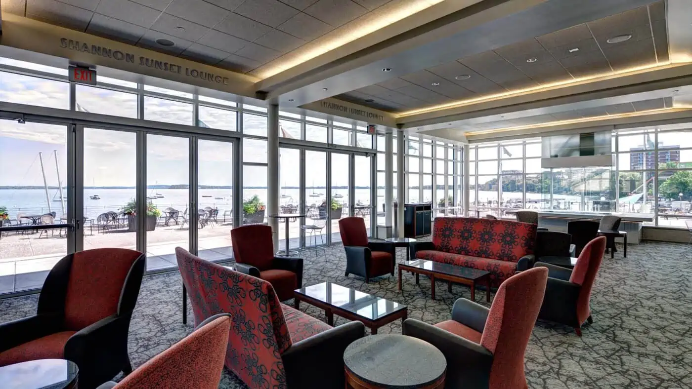 University of Wisconsin - Madison Memorial Union Seating Area with View of Lake Mendota