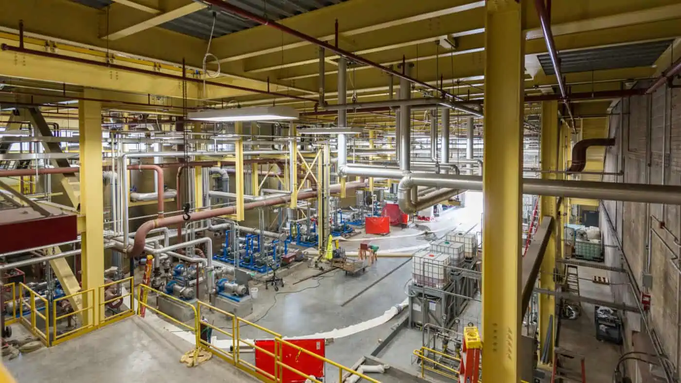 University of Wisconsin - Charter Street Heating Plant - Interior View of Mechanicals and Piping from Mezzanine